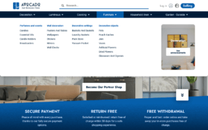 Home decor and furnishing marketplace with a partner area and secure payments — demo theme for the Medialem solution