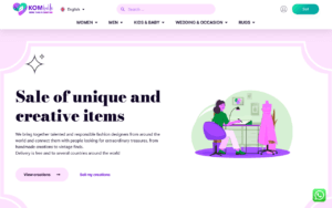 Kombelle, a fashion and unique-creations marketplace for women, men and children, built with the Medialem solution