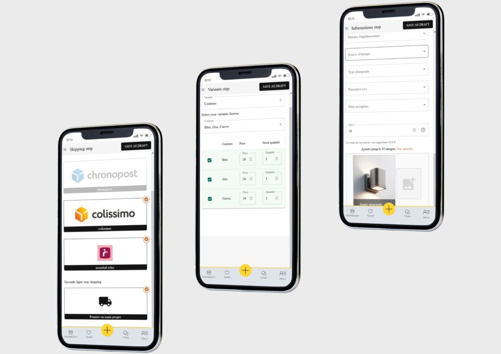 Ad creation form with images and variants — Medialem marketplace solution