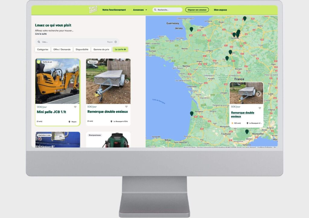 Ad listing with interactive map and filters — Medialem marketplace solution
